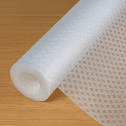 Hersvin Schubladenmatte 35cmx500cm Schrankpapier Schubladeneinlage Eva Wasserfest Nicht Klebende Unterlage Teppich für Küchenschränke (Transparent/Gekreuzte Streifen)