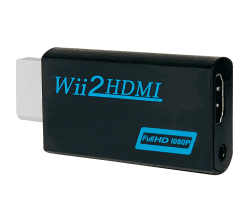 Goldoars Wii zu HDMI Adapter 1080P/720P HD Converter mit 3,5mm Stereo Audio Buchse Unterstützt NTSC/PAL Format für Smart TV HDTV (Schwarz (ohne Gewinde))