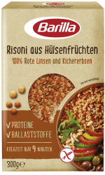 Barilla Risoni aus Hülsenfrüchten - Rote Linsen und Kichererbsen, 1er Pack (1 x 300g)