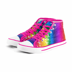 Party Factory Pailletten Schuhe, Glitzer, in unterschiedlichen Größen, für Damen und Herren, Designer Turnschuhe, Sneaker für Karneval 40 EU Regenbogen