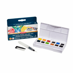 Derwent Inktense Aquarellfarben Palette #1, 12-teiliges Set, halbe Farbnäpfchen-Größe, wasserlösliche Farbe, Ideal zum Malen & Basteln auf Papier & Stoff, professionelle Qualität, Reisegröße, 2306243