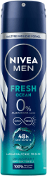 NIVEA MEN Fresh Ocean Deo Spray, Deo ohne Aluminium (ACH) mit 48h Schutz, Deodorant mit einzigartiger INIFINIFRESH Formel und NIVEA MEN Pflege-Komplex (150 ml)