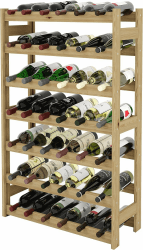 MODO24 Flaschenregal, Weinschrank, Weinständer, Getränkeregal, Weinflaschenhalter, Flaschen Organizer, Weinschrank, Weinregal Holz für 42 Flaschen, Abmessungen 63x25x102 cm, Farben: Naturholz