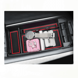 BIXUAN Aufbewahrungsbox kompatibel mit Mercedes Benz GLC X253 EQC Klasse C W205 2015-2022 2023 Armlehne Tray Mittelarmlehne Handschuhfach W205 Organizer mit Antirutschmatte für Mittelkonsole