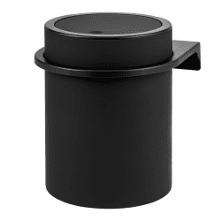 bremermann runder Kosmetikeimer Savona mit Softtouch-Oberfläche inkl. Wandhalterung zum Kleben oder Bohren mit Schwingdeckel, Abfalleimer aus Kunststoff, 5,5 Liter Fassungsvermögen (schwarz)