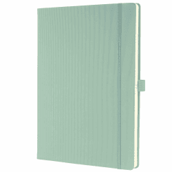 SIGEL CO680 Premium Notizbuch kariert, A4, Hardcover, grün, aus nachhaltigem Papier, Conceptum - mit Seitenzahlen, Inhaltsverzeichnis, Stiftschlaufe, Falttasche