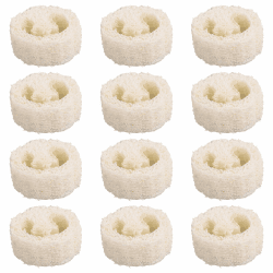 Fizdoqg 12 Stück 2,2 cm Stärke Natur Luffa Schwamm Seifenkissen 4-6cm Luffa Seifenablage Luffaschwamm Seifenschale Luffa Seifenunterlage Luffa Seife für Dusche Bad Küche Arbeitsplatte