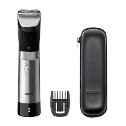 Philips Barttrimmer Series 9000 mit SteelPrecision-Technologie inkl. Bartkammaufsatz und Reiseettui (Modell BT9810/15)