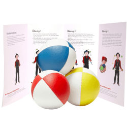 Professionelle Jonglierbälle 3er Set mit Jonglieranleitung. Gute Jonglierbälle für Anfänger. Liegen gut in den Händen. Naturfüllung mit Hirse.