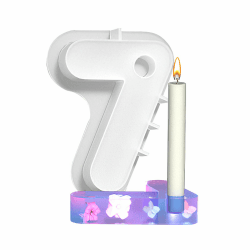 ALLAVA Silikonform Kerzenhalter, DIY 3D Silikonformen Gießformen, Silikonform Zahlen Advent, DIY Zahlen Kerzenständer Silikonform (Zahlen 7)