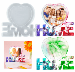 Groß Silikonform Herz Epoxidharz Form Herz Bilderrahmen Silikonform Herzform Ornamente Gießform Herz Epoxidharz Fotorahmen Herz Gießen Form Liebe Harzform Herz Gussform für DIY Basteln Haus Dekoration