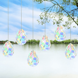 Sonnenfänger Kristall, 10 Stück Suncatcher, 38 mm Kristalle zum Aufhängen, Prisma Kristall Tropfen, Lichtfänger für Kronleuchter Anhänger, Fenster, Garten, Hochzeit Dekor
