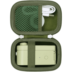 Khanka Hartschalen-Aufbewahrungskoffer für MakeID Bluetooth Beschriftungsgeraet und Etikettend Bandzubehör (Grün, Nur Tasche)