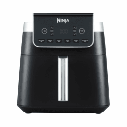 Ninja Air Fryer Heißluftfritteuse MAX PRO, 6,2L Airfryer, Antihaftbeschichtung, spülmaschinenfester Korb und Crisper Gittereinsatz, Fritteuse ohne Öl, digital, Kochen aus dem Gefrorenen, Grau, AF180EU