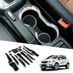 BIXUAN kompatibel mit Opel Mokka X 2017-2020 Antirutschmatten Mittelkonsole Armlehne Gummimatten,Getränkehalter Matte, rutschfeste Türnaht Matten Türschlitzmatte 19 Stück Weiss