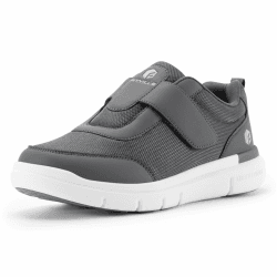 FitVille Diabetiker Schuhe Herren Extra Weit mit Klettverschluss überbreite weiche Gesundheitsschuhe Herren für geschwollen Füße Schwarz Blau Grau Gr.40-50 43 EU Weit Grau
