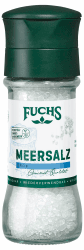 Fuchs Gewürze - grobes Meersalz - perfekt zum Abschmecken oder Nachwürzen bei Tisch mit verstellbarem Mahlwerk - 130 g in wiederverwendbarer Mühle