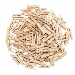 DECORA Mini-Wäscheklammern aus Holz, weiß, 3,5 cm lang, 100 Stück