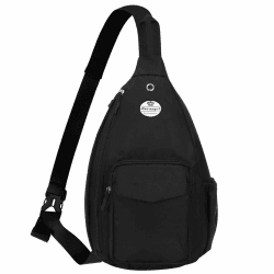 HUA ANGEL Stylisch Brusttasche Crossbody Bag Leichter Rucksack Damen Heren Wasserdicht Sling Bag Brusttasche UmhäNgetasche Mit Flaschenfach FüR Reisen Sportlich Wandern Schwarz