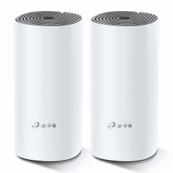 TP-Link Deco E4 Mesh WLAN Set (2er Pack), AC1200 Dual Band Router & Repeater (Reichweite bis zu 260m², ideal für große Häuser mit mehreren Geräten, 4x 100Mbit/s Ports) weiß
