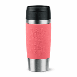 Emsa N20209 Travel Mug Classic Isolierbecher 0,36 Liter | neuer Komfort-Schraubverschluss | Edelstahl | 4h heiß und 8h kalt | 100% dicht | spülmaschinenfest | 360°-Trinköffnung | Koralle