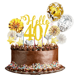 Yitla 24 Stücke 40 Tortendeko Geburtstag Männer,40 Happy Birthday Tortendeko Kuchen Deko 40 Geburtstag Cake Topper Tortendeko Geburtstag Mädchen(Gold Silber)