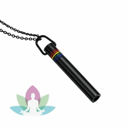 TJUSPIRIT Edelstahl Atemkette Atmungshalskette, Hoki Halskette, Stressabbau Kette Unisex Zur Druckentlastung Reduziert Angstzustände für Damen Herren Rauchfrei Meditation Spirituelle Geschenk Schwarz