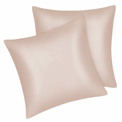 Fittia 2er-Set Satin Kissenbezug Premium Kopfkissenbezug Kissenhülle Haar- und Hautpflege Seidig mit Reißverschluss, Pfirsich Rosa, 65x65cm
