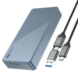 NVMe Gehäuse kompatibel mit Thunderbolt 3/4 USB 4/3.2/3.1/3.0 Typ C, SANZANG 40Gbit/s M.2 SSD Gehäuse für 2280 M-Key (B+M Key) NVMe SSD, bis zu 2700 MB/s, Grau