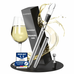 SilverRack Weinkühler Stab mit Ausgießer [inkl. 2 verschiedener Stablängen] - Kühlstab für Weinflaschen aus Edelstahl - Wine Chiller Stick - Weinkühlstab Geschenkset - Weinstab Kühler Set