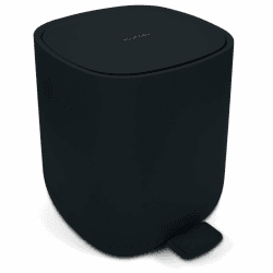 YourCasa Mülleimer Bad [5L] - Elegantes Design - Badeimer - Kosmetikeimer Badezimmer Klein - Badmülleimer mit Deckel und Softclose – Abfalleimer Toilette WC - herausnehmbaren Inneneimer (Schwarz)