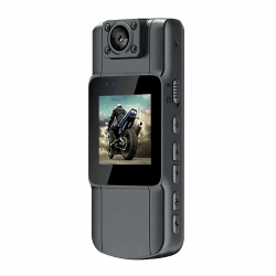 Andoer Mini Körperkamera, 4K Body Cam 150°-Weitwinkel mit 180° Objektiv, WLAN-Videokamera mit Nachtsicht, Bewegungserkennung, APP-Steuerung für tägliche Aufzeichnung/Service/Lieferung/Konferenz