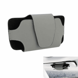 YULIAO Sonnenblende Brillenhalter, Auto Sonnenbrille Brillenetui, Brillenetui für Auto Sonnenblende Universal, Sonnenblende Aufbewahrungsbox, Universal Auto Zubehör, Grau