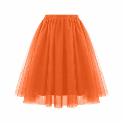 Tüllrock Damen 50Er Rock Retro Ballet Tanzrock 3 Lagig Tüll Ballett Tütü Rockabilly Petticoat Unterrock Tanzkleid Ballkleid Abendkleid Gelegenheit Zubehör Karneval Cosplay L 001 Orange