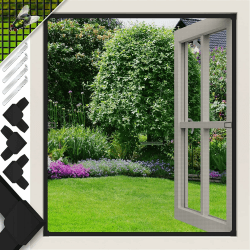 KESSER® Fliegenschutzgitter für Fenster | 110 x 130 cm | mit Aluminium Rahmen Fliegengitter Fliegenschutz Insektenschutz, mückengitter, moskitonetz, Spannrahmen, ohne Bohren und Schrauben