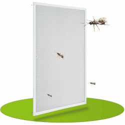 Juskys Fliegengitter für Fenster mit Alu Rahmen 100 x 120 cm - Montage ohne Bohren - zum Einhängen - Insektenschutz Mückenschutz Fliegenschutzgitter - weiß