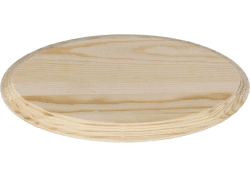 Standfuß aus massivem Kiefernholz, 16 x 9 cm, 14 x 7 cm, Höhe 1,5 cm.