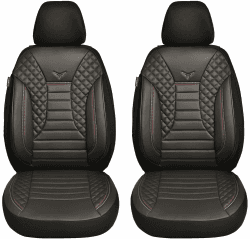 BREMER SITZBEZÜGE Maß Auto Schonbezüge kompatibel mit Mercedes Vito Viano W639 Fahrer & Beifahrer Set ab 2003-2014 / Auto Schonbezug Velour Kunstleder Set 2er Pack in Schwarz (PS804)