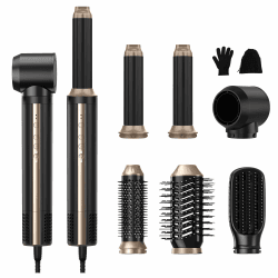 PRO Air Styler 6 in 1, Multifunktions-Hairstyler mit Ionen-Technologie | 1400W Hochleistungs-Föhn & Lockenstab | Automatische Volumisierer für Locken & Glätte, 110.000 U/min