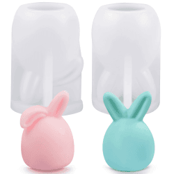 2 Stücke Ostern Kaninchen Silikonform,CZMAO Silikonform 3D Osterhase Silikonform Kerzenformen Ostern Kaninchen für Tortendeko, Schokolade, Seife, Sojawachs Kerzen, Ostergeschenke