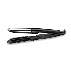 BaByliss Steam Shine Styler, 2-in-1 Dampfglätteisen, für müheloses Glätten oder leichte Locken, ST496E, Schwarz