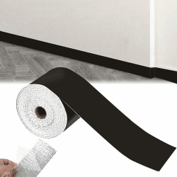Weichsockelleiste Selbstklebend, Zierleisten Selbstklebend 10 CM x 5 Meter, Flexible sockelleiste selbstklebend, Schwarz