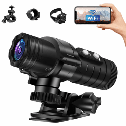 Tiantianle Action Cam,Helmkamera Fahrrad WiFi,Action Cam Motorrad,Wasserdicht Fahrrad Kamera,1080P HD & 120° Weitwinkel Actionkameras,Helm Aktion Kamera für Outdoor Fahrrad Motorrad Reiten Skifahren