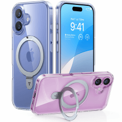 TORRAS Ostand Weltneuheit für iPhone 16 Plus Hülle für MagSafe (Unsichtbarer Ständer, Nr.1 Magnetkraft,Umfassender Militärischer Schutz) Handyhülle iPhone 16 Plus Case All-in-One Transparent