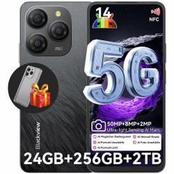 Blackview Shark 9 Handy 5G 24GB+256GB /2TBTF, 2.7GHz Octa Core, Super PD 50MP AI Fotoalbum, Android 14 Smartphone ohne vertrag, 6.67“, 5000mAh Mit 18W, Dual SIM Handys/Fingerabdruck/Face ID/GPS/NFC
