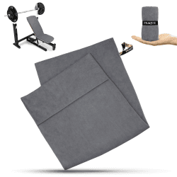 PEAQUE Fitness-Handtuch aus Mikrofaser mit Frottee-Struktur | Sport-Handtuch für Fitnessstudio und Gym | saugstark, leicht, kompakt, weich (120 x 50 cm, Grau)