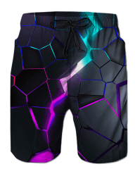 Fanient Herren Badehose 3D Printed Funny Grafik Badeshorts Schnelltrocknend Strandkleidung Sports Running Baden Strand Surf Board Shorts L Blue Flame
