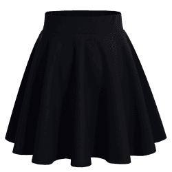 bridesmay Damen Mini Rock Sommer Kurz Skater Rock Schulmädchen Anime Rock M A-black