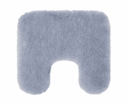 Gözze - Deluxe Badteppich mit Ausschnitt und extra hohem Flor, 100% Polyester (Mikrofaser), Mit Antirutschbeschichtung, 50 x 45 cm - Silber