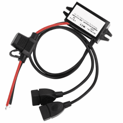 12V auf USB,12V auf 5V USB-Adapter,DC Buck-Konverter-Modul 3A 15W DC auf DC Auto-Stromwandler Adapter mit Sicherung (Dual USB)